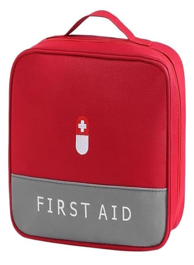 Vroxy Polyester First Aid Bag Pouch Pill Case Organizer, Medicine Pill Tablet Storage Pouch Bag Space-Saving Large Capacity Family First Aid Box (1Pcs) - Image 1